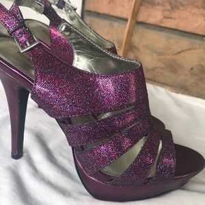 purple sparkle heels